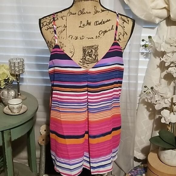 Cynthia Rowley Striped Colored Top Size L - Picture 2 of 7